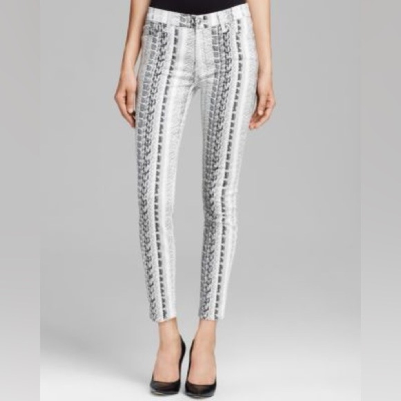 7 For All Mankind Pants - 7 For All Mankind
Ankle Skinny Jeans in Black White Reptile